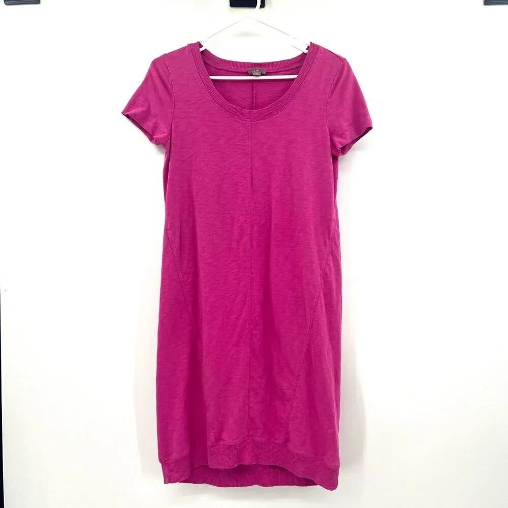 J.Jill Pink 100% Cotton Midi Length T-Shirt Dress Womens XS